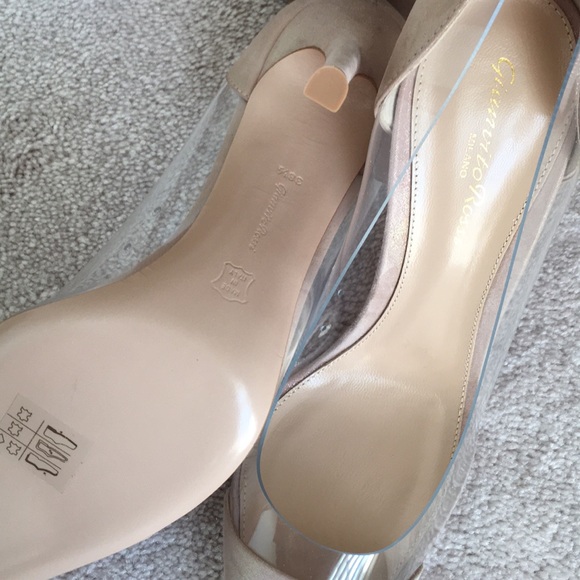 Gianvito Rossi plexi pink oil suede pumps 38.5 - Picture 2 of 6
